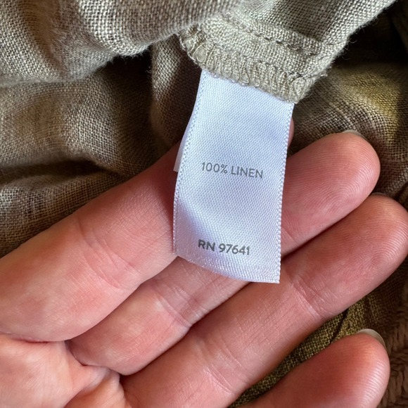 J. Jill Love Linen Tunic Top Womens Small Petite Brown 100% Linen V-Neck Blouse - Picture 6 of 8